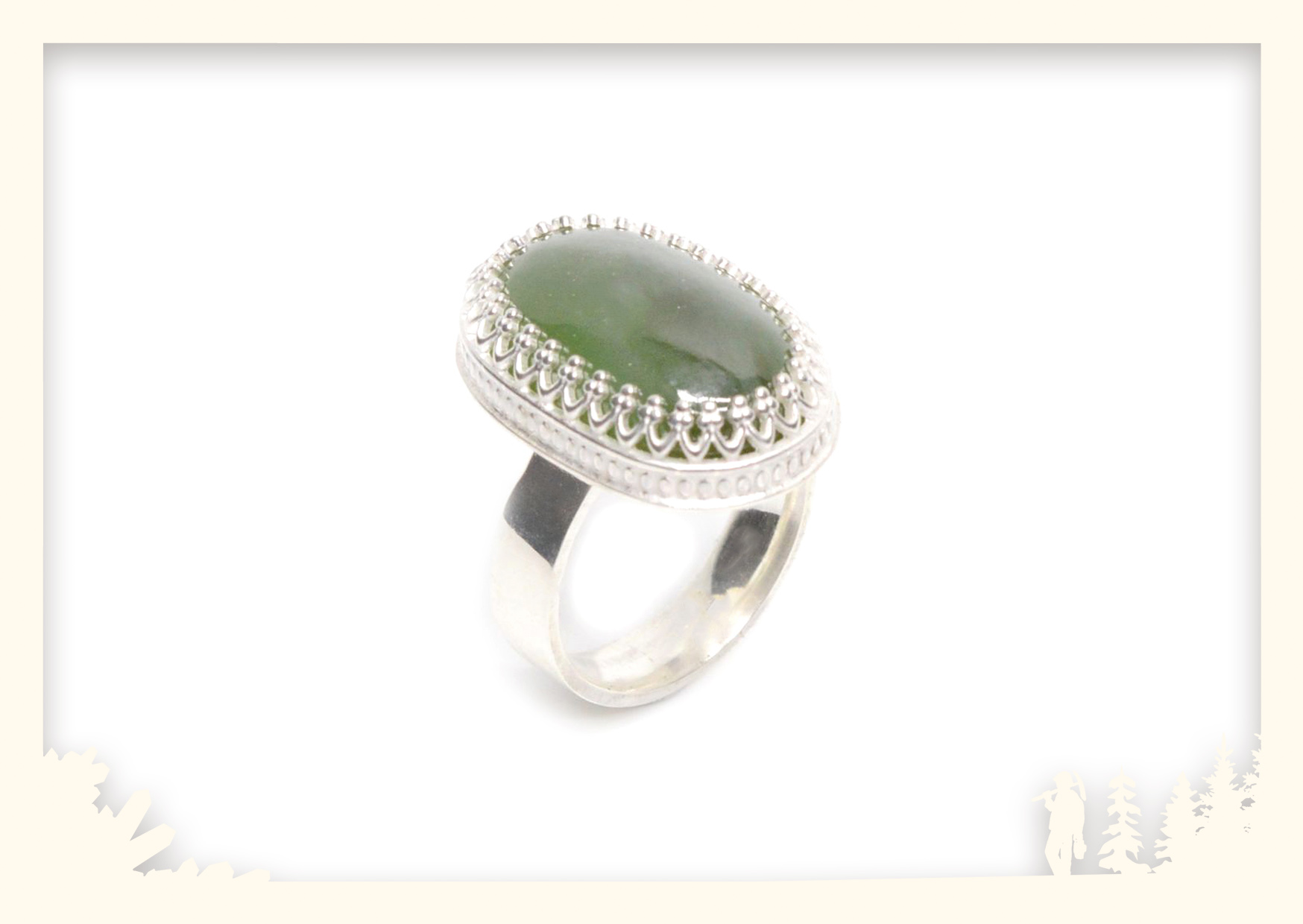 Silberring Krönchen Jade-image